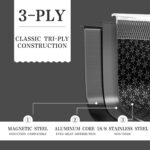 VONIKI Hybrid Tri-ply Stainless Steel Cookware Set, Pots And Pans Set Non Stick with Steamer Basket, Non Toxic Induction Cookware, Kitchen Cookware Sets PFOA & PTFE Free, Dishwasher and Oven Safe - Image 6