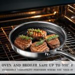 VONIKI Hybrid Tri-ply Stainless Steel Cookware Set, Pots And Pans Set Non Stick with Steamer Basket, Non Toxic Induction Cookware, Kitchen Cookware Sets PFOA & PTFE Free, Dishwasher and Oven Safe - Image 7