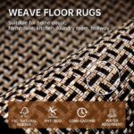 Kitchen Rugs and Mats Non Skid Washable Set of 2 PCS, Absorbent Runner Rugs for Kitchen, Front of Sink, Kitchen Mats for Floor, 17.3"x 47"+17.3"x 29" (Black) - Image 4