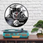 gofidin Acrylic Vinyl Record Wall Clock,Black Creative Clock Wall Decor,Drum Kit Musical Instrument Modeling Wall Hanging Clock Home Decoration - Image 4
