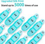 Daviky Monthly Pill Organizer 2 Times a Day, 30 Day Pill Box AM PM with Separate Container, One Month Medicine Case Twice a Day to Hold Vitamins, Supplements and Medication (Cyan) - Image 4