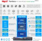 MeLE PCG02 Fanless Mini PC Stick 12th Celeron N100 with Windows11 Home 4GB 128GB, Micro Desktop Computer, HDMI, Wi-Fi5 Gigabit Ethernet, BT5.1 on Business, Office, IoT, Industrial - Image 5