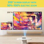 [2025 Built-in-Apps] PURSHE Smart Mini Projector with WIFI and Bluetooth, Full HD 1080P 4K Supported Portable Outdoor Movie Projector with Zoom, Home Cinema for Game/Phone/HDMI Devices (APP Version) - Image 4