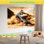 [2025 Built-in-Apps] PURSHE Smart Mini Projector with WIFI and Bluetooth, Full HD 1080P 4K Supported Portable Outdoor Movie Projector with Zoom, Home Cinema for Game/Phone/HDMI Devices (APP Version) - Image 6