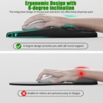 VAGAU Ergonomic Mouse Pad with Wrist Rest, Wrist Rest Pain Relief Mousepad Memory Foam Massage & Non-Slip PU Base for Carpal Tunnel Pain Relief - Gaming, Office, Home Use (Black) - Image 3