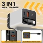 3 in 1 GaN Charger,Scalable 80w Max Fast Charger Module with Type-C Cable & 2 USB Ports, Scalable Charging for iPhone 15/14, Samsung, MacBook, iPad, Laptops - Home Travel Essential (White) - Image 4