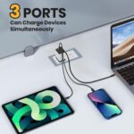 3 in 1 GaN Charger,Scalable 80w Max Fast Charger Module with Type-C Cable & 2 USB Ports, Scalable Charging for iPhone 15/14, Samsung, MacBook, iPad, Laptops - Home Travel Essential (White) - Image 5