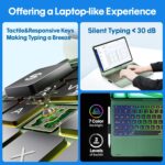 BABG TouchPad Keyboard Case for iPad 10th Generation&iPad 11th(A16,2025),iPad Air 11（M3,M2/iPad Pro 11 inch Keyboard&iPad Air 5th/Air 4th Keyboard, 360°Swivel,7 Use Modes,Rainbow Backlight- Green - Image 4