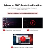 AV Access Docking Station Dual Monitor, KVM Switch 2 Monitors 2 Computers (Laptop & Desktop), USB-C Charge & Ethernet for Laptop, EDID, 4K@60Hz Dual HDMI Output, 120W Power Adapter, 5xUSB, Audio, SD - Image 5