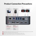 AV Access Docking Station Dual Monitor, KVM Switch 2 Monitors 2 Computers (Laptop & Desktop), USB-C Charge & Ethernet for Laptop, EDID, 4K@60Hz Dual HDMI Output, 120W Power Adapter, 5xUSB, Audio, SD - Image 9