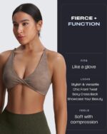 Aoxjox Women's Workout Sports Bras Fitness Sienna Low Impact Bra Yoga Crop Tank - Image 3