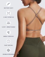 Aoxjox Women's Workout Sports Bras Fitness Sienna Low Impact Bra Yoga Crop Tank - Image 5