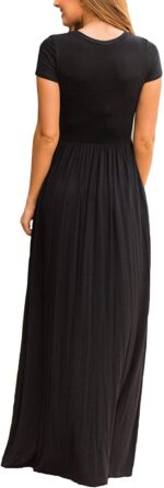 DEARCASE Maxi Dress for Women Short Sleeve Casual Summer Loose Plain Comfy Long Dresses with Pockets - Image 4