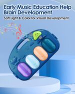 dearlomum Baby Play Mat Gym, Funny Play Piano Tummy Time Activity Mat with 5 Infant Sensory Toys, Music and Lights, Boy & Girl Gifts for Newborns 0 to 3 6 9 12 Months (Blue) - Image 4