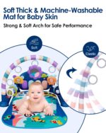 dearlomum Baby Play Mat Gym, Funny Play Piano Tummy Time Activity Mat with 5 Infant Sensory Toys, Music and Lights, Boy & Girl Gifts for Newborns 0 to 3 6 9 12 Months (Blue) - Image 6