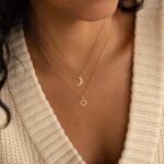 Dainty Gold Necklace: 14k Gold Plated Dianty Boots Bow Sun Moon Horse Evil Eye Conch Seahorse Necklace for Women 16.5"+2" - Image 3