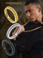 ChainsHouse Stainless Steel Cuban Link Bracelet, 8mm/12mm/17mm Width, 7.5"/8.3"/9", 18K Gold Plated Chain Wrist Bracelets for Men Women, Send Gift Box - Image 8