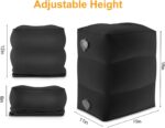 Maliton Inflatable Foot Rest Pillow, Airplane Travel Bed for Toddler, Car Seat Foot Rest for Kids, Adjustable Height Leg Rest Pillow for Airplane, Home, Office(Black, 2 Pack) - Image 3