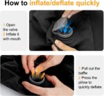 Maliton Inflatable Foot Rest Pillow, Airplane Travel Bed for Toddler, Car Seat Foot Rest for Kids, Adjustable Height Leg Rest Pillow for Airplane, Home, Office(Black, 2 Pack) - Image 4