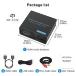 VPFET HDMI Audio Extractor 4K HDMI to Optical 3.5mm AUX Audio Adapter Splitter Converter Support HDCP Digital DTS 5.1 PCM - Image 8