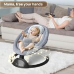 Baby Swings for Infants, Portable Baby Swing for Indoor and Outdoor, Bluetooth Baby Swing with Music Speaker, 5 Point Harness Belt, 5 Speeds and Timing - Image 5