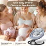 Baby Swings for Infants, Portable Baby Swing for Indoor and Outdoor, Bluetooth Baby Swing with Music Speaker, 5 Point Harness Belt, 5 Speeds and Timing - Image 8
