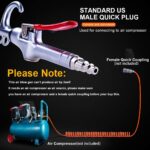 High Volume Air Blow Gun Alluminum Rubber Guard Air Flow Nozzle,Industrial Household Air Blower Gun,Pneumatic Air Compressor Accessories Dust Cleaning Tool - Image 5