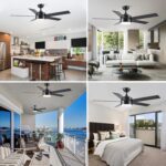 52 inch Black Ceiling Fans with Lights and Remote Control, Noiseless Modern Ceiling Fan for Bedroom, Living Room, Dining Room, Dimmable 3CCT 6-Speed ETL Listed - Image 3