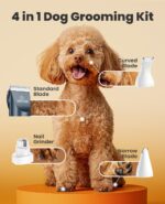 oneisall Dog Clippers and Paw Trimmer Kit 2 in 1 Low Noise Cordless Dog Clippers for Grooming Pet Hair Trimmers for Small and Large Dogs Cats Animals - Image 3