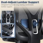 Ergonomic Office Chair, Mesh Computer Desk Chairs with Adjustable Lumbar Support, 3D Armrests, Tilt Function, Comfy Wide Seat, Swivel Executive Work Task Chair for Company and Home - Image 5