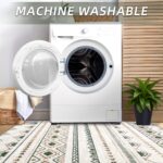 Area Rug Living Room Rugs 8x10 - Large Soft Boho Geometric Rug, Non-Slip Foldable Washable Rugs Non Shedding Morden Indoor Floor Carpet for Living Room Bedroom Office Dining Room(Brown Green,8'x10') - Image 6