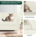 CHUN YI 7 Piece Couch Covers Sofa Covers Washable, Stretch Sofa Slipcovers for 3 Cushion Couch with Seperate Backrest and Cushion Covers, Anti Slip Furniture Protector for Dogs Pets (Large, Cream) - Image 5