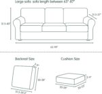 CHUN YI 7 Piece Couch Covers Sofa Covers Washable, Stretch Sofa Slipcovers for 3 Cushion Couch with Seperate Backrest and Cushion Covers, Anti Slip Furniture Protector for Dogs Pets (Large, Cream) - Image 6
