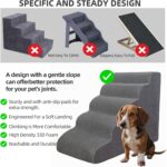 7 Step Pet Stairs Ramp for High Beds Sofas 22-42 Inch, Non-Slip Dog Stairs for Small Old Medium Large XL Dogs Cats, Sturdy 75 Pounds 33D Foam Balanced 6-Tier Ladder with Machine Washable Cover - Image 8