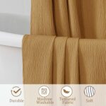 Aiyufeng 3D Textured Gold Shower Curtain for Bathroom, Fabric Shower Curtain Soft Cloth & Hotel Spa Quality, Luxury Boho Bathroom Curtains, Machine Washable, Gold, 72x72 Inches - Image 6