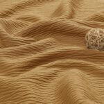 Aiyufeng 3D Textured Gold Shower Curtain for Bathroom, Fabric Shower Curtain Soft Cloth & Hotel Spa Quality, Luxury Boho Bathroom Curtains, Machine Washable, Gold, 72x72 Inches - Image 7