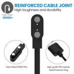 Replacement Charger Cable Intended for PTHTECHUS Smart Watch Charger S7 S8 S9 S1 S2 S12, GT88 G3 KW18 Y3 KW88 GT68 1.6ft USB Portable Magnetic Charging Cord Cable (Black&Black) - Image 5