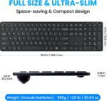 Wireless Keyboard-2.4G USB Ultra Slim Quiet Full Size Matte PC Computer Keyboard,19 Multimedia Keys,Number Pad,Plug&Play,Lag-Free Ergo,Long Battery life for Desktop,Laptop,Smart TV,MAC,Windows,QWERTY - Image 3