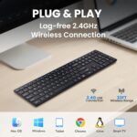 Wireless Keyboard-2.4G USB Ultra Slim Quiet Full Size Matte PC Computer Keyboard,19 Multimedia Keys,Number Pad,Plug&Play,Lag-Free Ergo,Long Battery life for Desktop,Laptop,Smart TV,MAC,Windows,QWERTY - Image 6