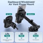 Phone Holders for Your Car [Ultra-Durable Suction] Cell Phone Car Mount for Dashboard Windshield Air Vent Universal Automotive Accessories Car Mount Cradles Fit for iPhone Android Smartphones - Image 4