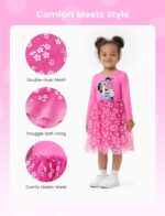 Disney Frozen Elsa Princess Cinderella Ariel Jasmine Rapunzel Baby/Toddler Dress, Ruffle Long-Sleeve Mesh Overlay Tulle Dress - Image 5