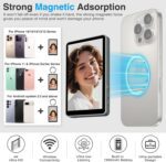 Magnetic Phone Vlog Selfie Monitor Screen - Back Camera Selfie Monitor - 1080P Display can Wirelessly Connect to Mobile Phones - Rear Camera Selfie Screen with Remote Controller(Grey) - Image 5