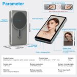 Magnetic Phone Vlog Selfie Monitor Screen - Back Camera Selfie Monitor - 1080P Display can Wirelessly Connect to Mobile Phones - Rear Camera Selfie Screen with Remote Controller(Grey) - Image 8