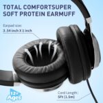 AILIHEN C90 Wired Headphones with Microphone Volume Control, Noise Reduction Over Ear Headphones Wired 3.5mm, Super Soft Corded Headphone for Cellphones, Tablet and Chromebook (Grey) - Image 3