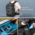 Tenzing 25L Camera Backpack with Rain Cover for Photographers 14 inch Laptop Compartment Waterproof Large Camera Bag for Drone,Cameras, Batteries, Lenses,Tripod(Black) - Image 3
