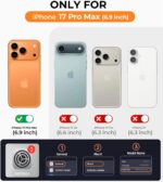 Magnetic for iPhone 17 Pro Max Case with Integrated Camera Protection, [Seamless Work with Magsafe] [Military Grade Shockproof] [Covered Camera Control Button] Case for iPhone 17 Pro Max 6.9'', Black - Image 9