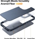 TORRAS Magnetic Shockproof for 16 Pro Max Case, [Compatible with MagSafe] [4X Military-Grade Drop Tested] Translucent Slim Protective Case for 16 Pro Max Anti-Fingerprint Anti-Scratch, Kevlar Black - Image 4