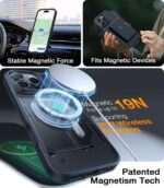 TORRAS Magnetic Shockproof for 16 Pro Max Case, [Compatible with MagSafe] [4X Military-Grade Drop Tested] Translucent Slim Protective Case for 16 Pro Max Anti-Fingerprint Anti-Scratch, Kevlar Black - Image 6
