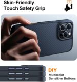 TORRAS Magnetic Shockproof for 16 Pro Max Case, [Compatible with MagSafe] [4X Military-Grade Drop Tested] Translucent Slim Protective Case for 16 Pro Max Anti-Fingerprint Anti-Scratch, Kevlar Black - Image 7