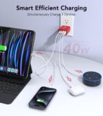 40W USB C Wall Charger, 2-Pack Super Fast Charging Block PD+QC 4 Port Charger Cube for iPhone 16,iPad Pro/Mini/Air, iPod Nano, iPod Touch, Switch, Smart Phone, Smartwatches and Tablet(Red) - Image 3